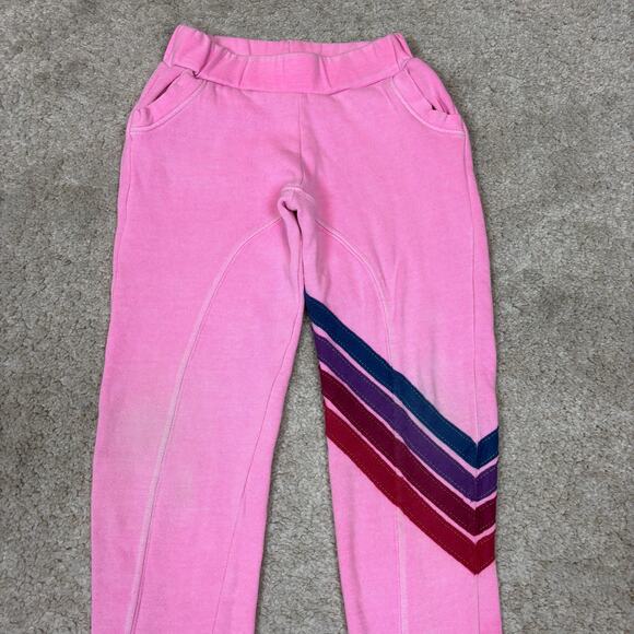 Aviator Nation Chevron 5 Stripe Joggers Sweatpants Youth 8 Retro Kidcore Lounge - Picture 2 of 10